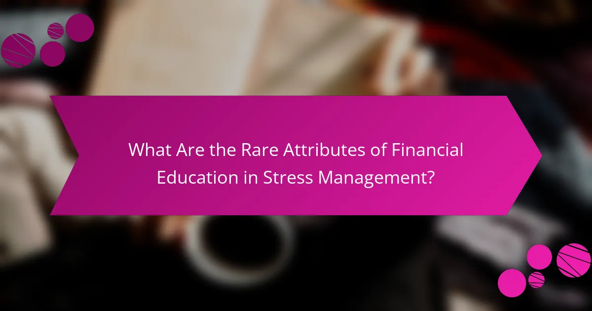 What Are the Rare Attributes of Financial Education in Stress Management?