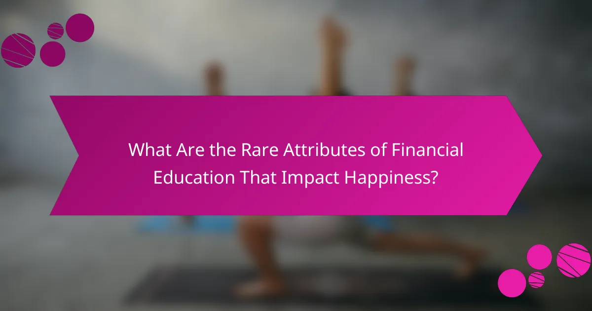 What Are the Rare Attributes of Financial Education That Impact Happiness?