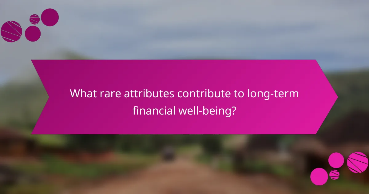 What rare attributes contribute to long-term financial well-being?