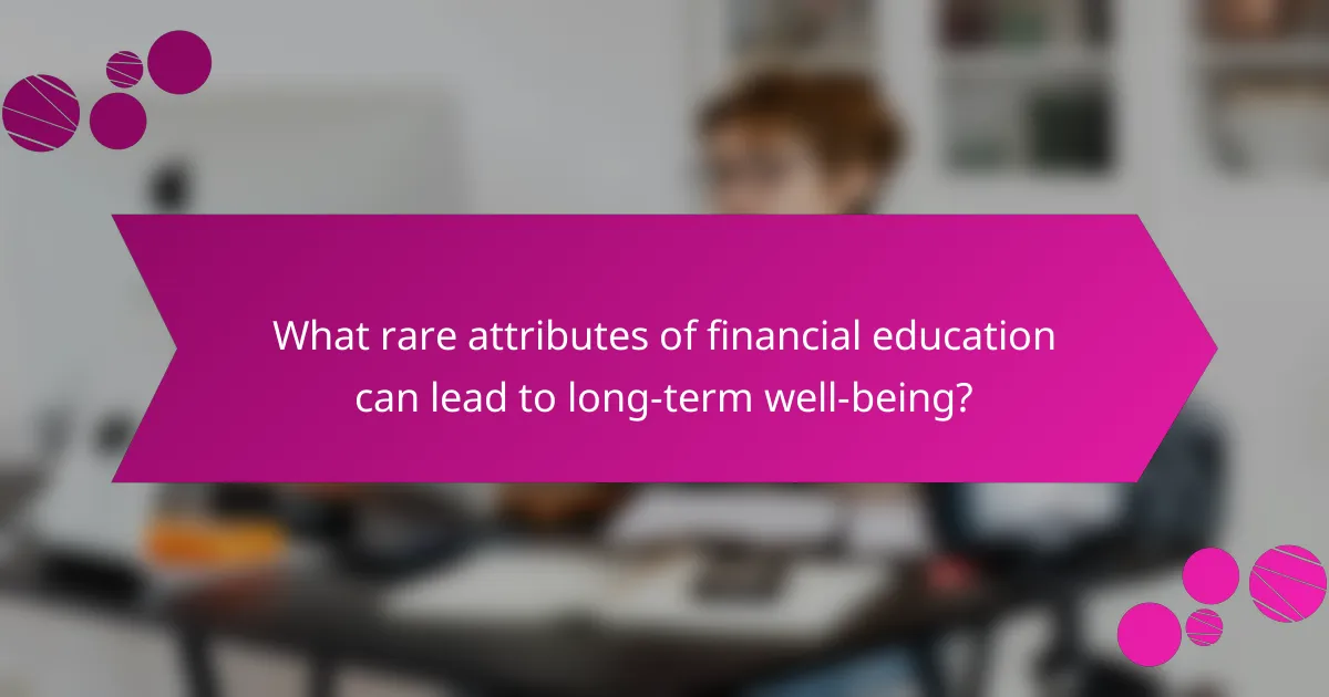 What rare attributes of financial education can lead to long-term well-being?