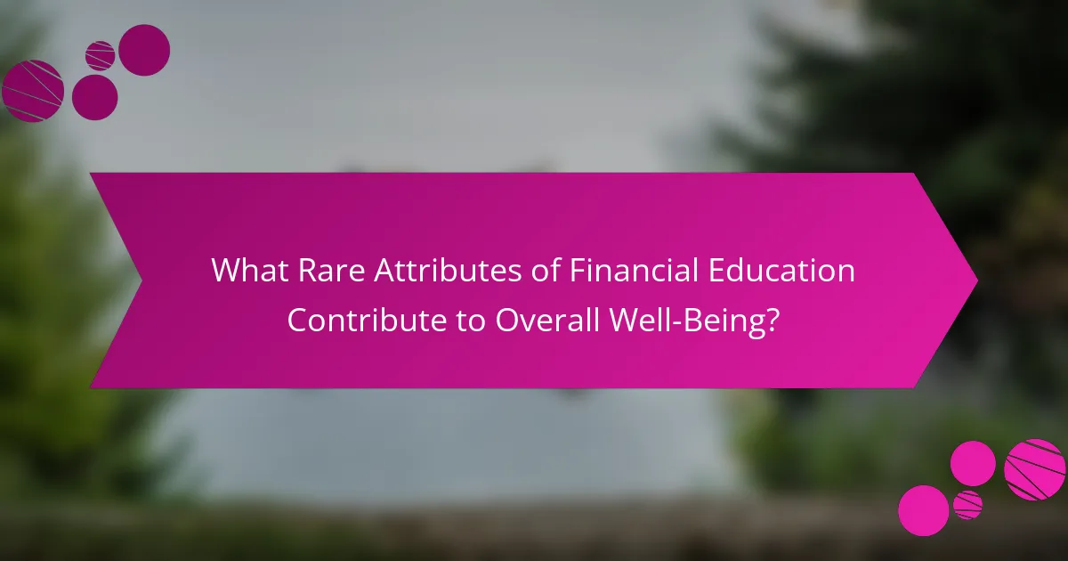 What Rare Attributes of Financial Education Contribute to Overall Well-Being?